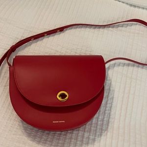 MANSUR GAVRIEL LARGE SADDLE BAG Flamma Italian calf leather